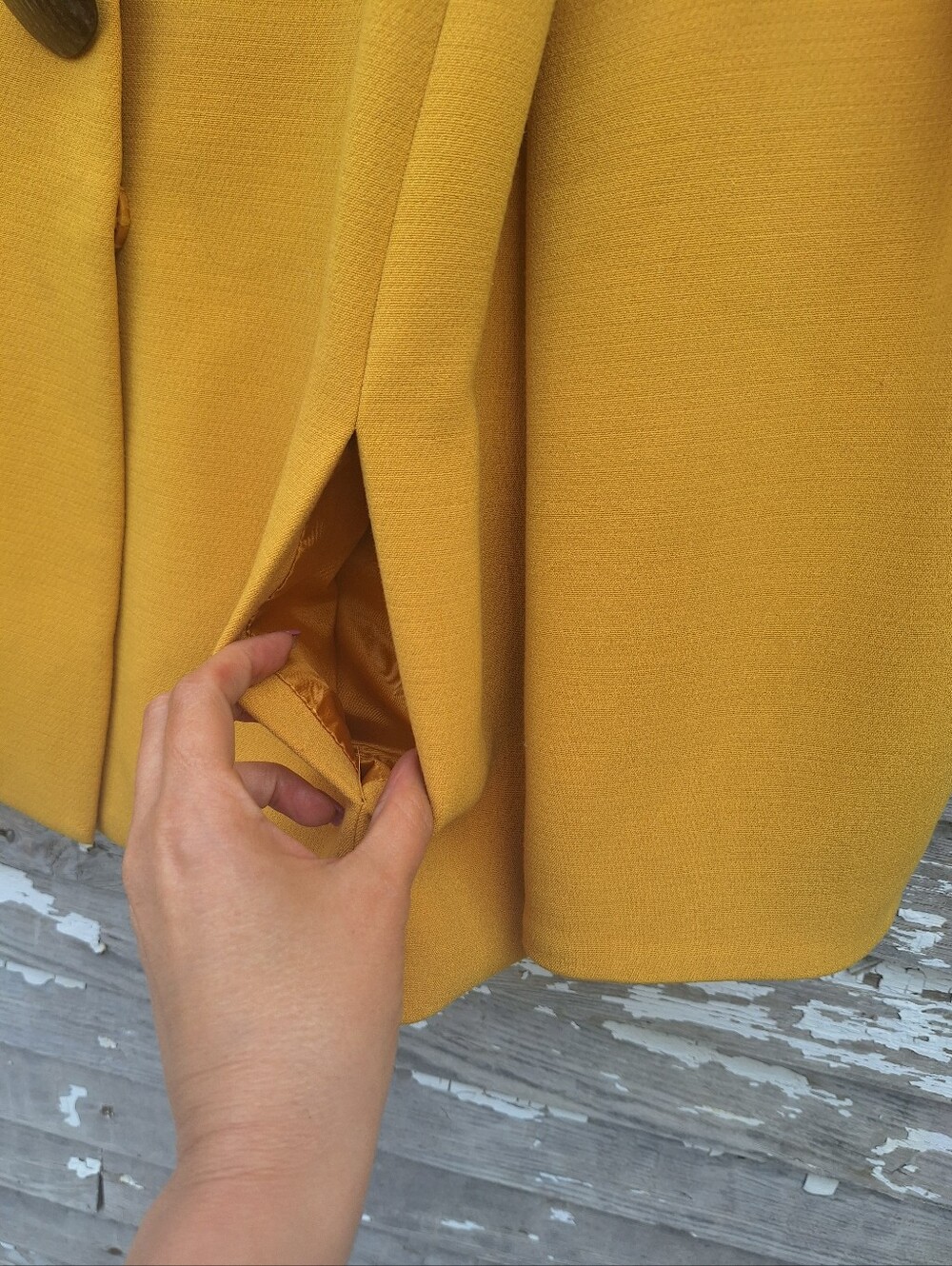 Margaret Frances Mustard Size 6 Swing Jacket - Picture 4 of 6